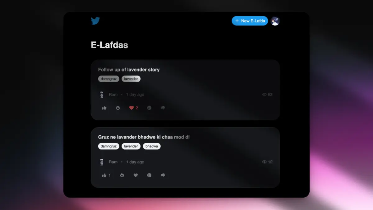 E-Lafda Platform - Discussion Platform with Twitter Integration