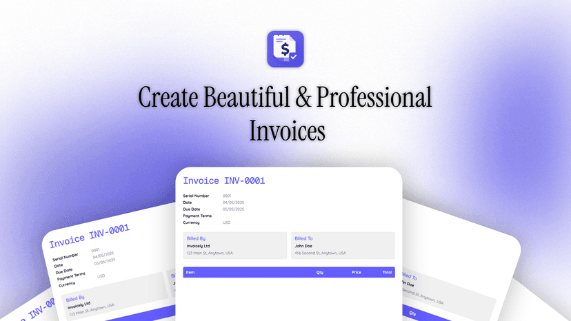 Invoicely - Create Beautiful & Professional Invoices